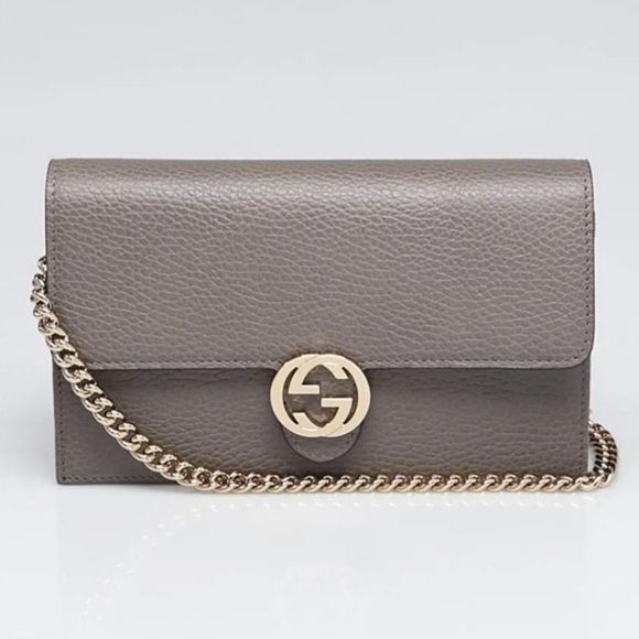 GUCCI WALLET ON CHAIN INTERLOCKING GG DOLLAR CALFSKIN Leather - Picture 6 of 16